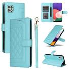 For Samsung Galaxy A52 Diamond Lattice Leather Flip Phone Case(Mint Green) - 1