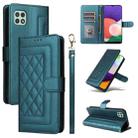 For Samsung Galaxy A52 Diamond Lattice Leather Flip Phone Case(Green) - 1