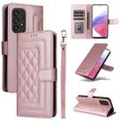 For Samsung Galaxy A53 Diamond Lattice Leather Flip Phone Case(Rose Gold) - 1