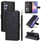 For Samsung Galaxy A54 5G Diamond Lattice Leather Flip Phone Case(Black) - 1