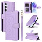 For Samsung Galaxy A55 Diamond Lattice Leather Flip Phone Case(Light Purple) - 1