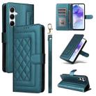 For Samsung Galaxy A55 Diamond Lattice Leather Flip Phone Case(Green) - 1