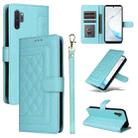 For Samsung Galaxy Note10+ Diamond Lattice Leather Flip Phone Case(Mint Green) - 1