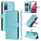 For Samsung Galaxy S20 FE Diamond Lattice Leather Flip Phone Case(Mint Green) - 1
