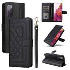 For Samsung Galaxy S20 FE Diamond Lattice Leather Flip Phone Case(Black) - 1