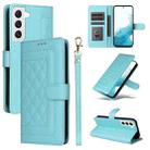 For Samsung Galaxy S22 5G Diamond Lattice Leather Flip Phone Case(Mint Green) - 1