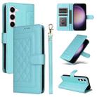 For Samsung Galaxy S23 5G Diamond Lattice Leather Flip Phone Case(Mint Green) - 1