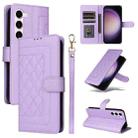 For Samsung Galaxy S23 5G Diamond Lattice Leather Flip Phone Case(Light Purple) - 1