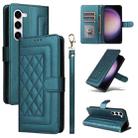 For Samsung Galaxy S23 5G Diamond Lattice Leather Flip Phone Case(Green) - 1