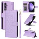 For Samsung Galaxy S23 FE 5G Diamond Lattice Leather Flip Phone Case(Light Purple) - 1