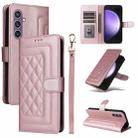 For Samsung Galaxy S23 FE 5G Diamond Lattice Leather Flip Phone Case(Rose Gold) - 1