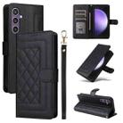 For Samsung Galaxy S23 FE 5G Diamond Lattice Leather Flip Phone Case(Black) - 1