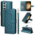 For Samsung Galaxy S23+ 5G Diamond Lattice Leather Flip Phone Case(Green) - 1