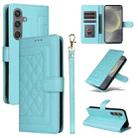 For Samsung Galaxy S24 5G Diamond Lattice Leather Flip Phone Case(Mint Green) - 1