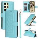 For Samsung Galaxy S24 Ultra 5G Diamond Lattice Leather Flip Phone Case(Mint Green) - 1