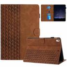 For iPad 10.2 2021 / Air 10.5 Building Blocks Embossed Leather Smart Tablet Case(Brown) - 1