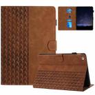 For iPad mini 5 / 4 / 3 / 2 / 1 Building Blocks Embossed Leather Smart Tablet Case(Brown) - 1