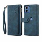 For Motorola Moto G34 ESEBLE Retro Frosted RFID Leather Phone Case(Dark Green) - 1