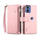 For Motorola Edge 50 Fusion ESEBLE Retro Frosted RFID Leather Phone Case(Rose Gold) - 1