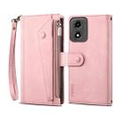 For Motorola Moto E14 ESEBLE Retro Frosted RFID Leather Phone Case(Rose Gold) - 1