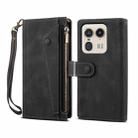 For Motorola Edge 50 Ultra ESEBLE Retro Frosted RFID Leather Phone Case(Black) - 1