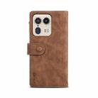 For Motorola Edge 50 Ultra ESEBLE Retro Frosted RFID Leather Phone Case(Brown) - 3