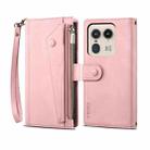 For Motorola Edge 50 Ultra ESEBLE Retro Frosted RFID Leather Phone Case(Rose Gold) - 1