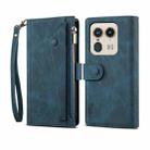 For Motorola Edge 50 Ultra ESEBLE Retro Frosted RFID Leather Phone Case(Dark Green) - 1