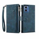 For Motorola Moto G85 ESEBLE Retro Frosted RFID Leather Phone Case(Dark Green) - 1