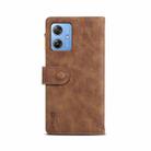 For Motorola Moto G54 5G Global ESEBLE Retro Frosted RFID Leather Phone Case(Brown) - 3