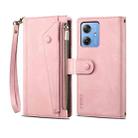 For Motorola Moto G54 5G Global ESEBLE Retro Frosted RFID Leather Phone Case(Rose Gold) - 1