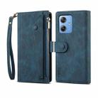 For Motorola Moto G54 5G Global ESEBLE Retro Frosted RFID Leather Phone Case(Dark Green) - 1