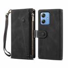 For Motorola Moto G54 Power 5G ESEBLE Retro Frosted RFID Leather Phone Case(Black) - 1