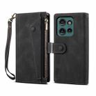 For Motorola Edge 50 5G Global ESEBLE Retro Frosted RFID Leather Phone Case(Black) - 1