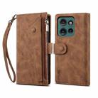 For Motorola Edge 50 5G Global ESEBLE Retro Frosted RFID Leather Phone Case(Brown) - 1