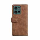 For Motorola Edge 50 5G Global ESEBLE Retro Frosted RFID Leather Phone Case(Brown) - 3