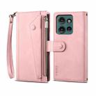 For Motorola Edge 50 5G Global ESEBLE Retro Frosted RFID Leather Phone Case(Rose Gold) - 1