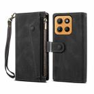 For Motorola Moto G15 ESEBLE Retro Frosted RFID Leather Phone Case(Black) - 1