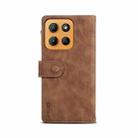 For Motorola Moto G15 ESEBLE Retro Frosted RFID Leather Phone Case(Brown) - 3