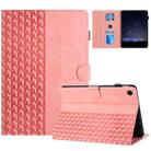 For Lenovo Tab M10 Plus 3rd Gen Building Blocks Embossed Leather Smart Tablet Case(Pink) - 1