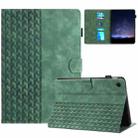 For Lenovo Tab M10 Plus 3rd Gen Building Blocks Embossed Leather Smart Tablet Case(Green) - 1