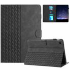 For Lenovo Tab M10 Plus 3rd Gen Building Blocks Embossed Leather Smart Tablet Case(Black) - 1