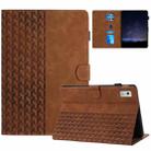 For Lenovo Tab M9 Building Blocks Embossed Leather Smart Tablet Case(Brown) - 1