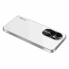 For OPPO Reno10 Global AG Frosted Electroplating Acrylic Phone Case(Silver White) - 1