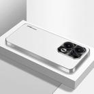 For OPPO Reno13 Global AG Frosted Electroplating Acrylic Phone Case(Silver White) - 1