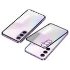 For Samsung Galaxy S23 FE 5G Snap Buckle Metal Frame Frosted Phone Case(Purple) - 1