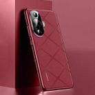 For Huawei nova 12 Lite Plain Leather PC Phone Case(Wine Red) - 1