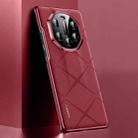 For Huawei Mate 40 RS Porsche Design Plain Leather PC Phone Case(Wine Red) - 1