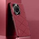 For Huawei nova 14 Ultra Plain Leather PC Phone Case(Wine Red) - 1