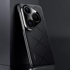 For Huawei Pura 80 5G Plain Leather PC Phone Case(Black) - 1